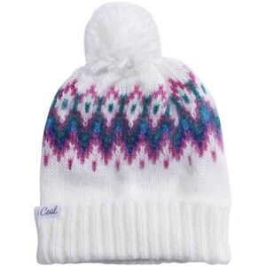Coal Beanie Hat Womens Unisex Pink Logo ApesSki Nordic Fair Isle Pom Pom onesize